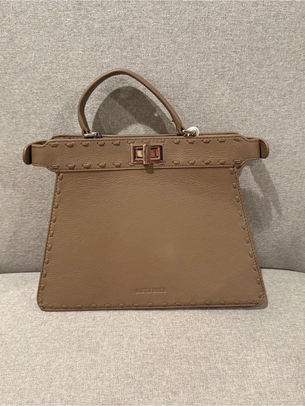 Walter Baker Taupe Top-Handle Leather Satchel